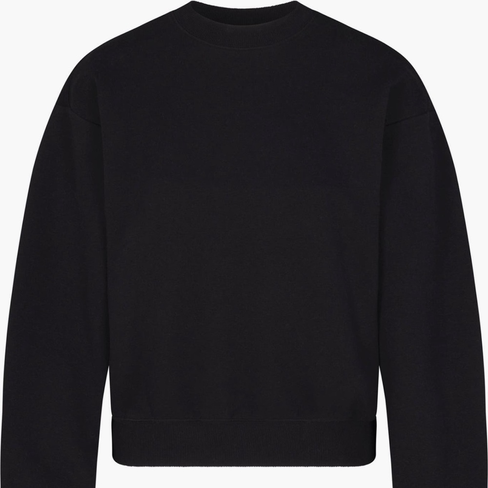 SKIMS Onyx Cotton Fleece Crewneck